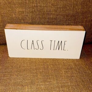 NWT Rae Dunn CLASS TIME BREAK TIME Wood Block Tabletop Sign Teachers/Classrooms